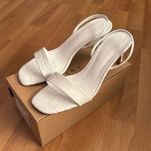 Zara White Heel Sandals